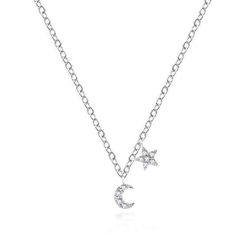Mini Moon and Star Necklace-Meira T-Swag Designer Jewelry
