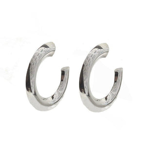 Modern Hoop Earring-Taxco Sterling-Swag Designer Jewelry