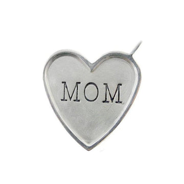 Silver heart-shaped Mom pendant necklace.

