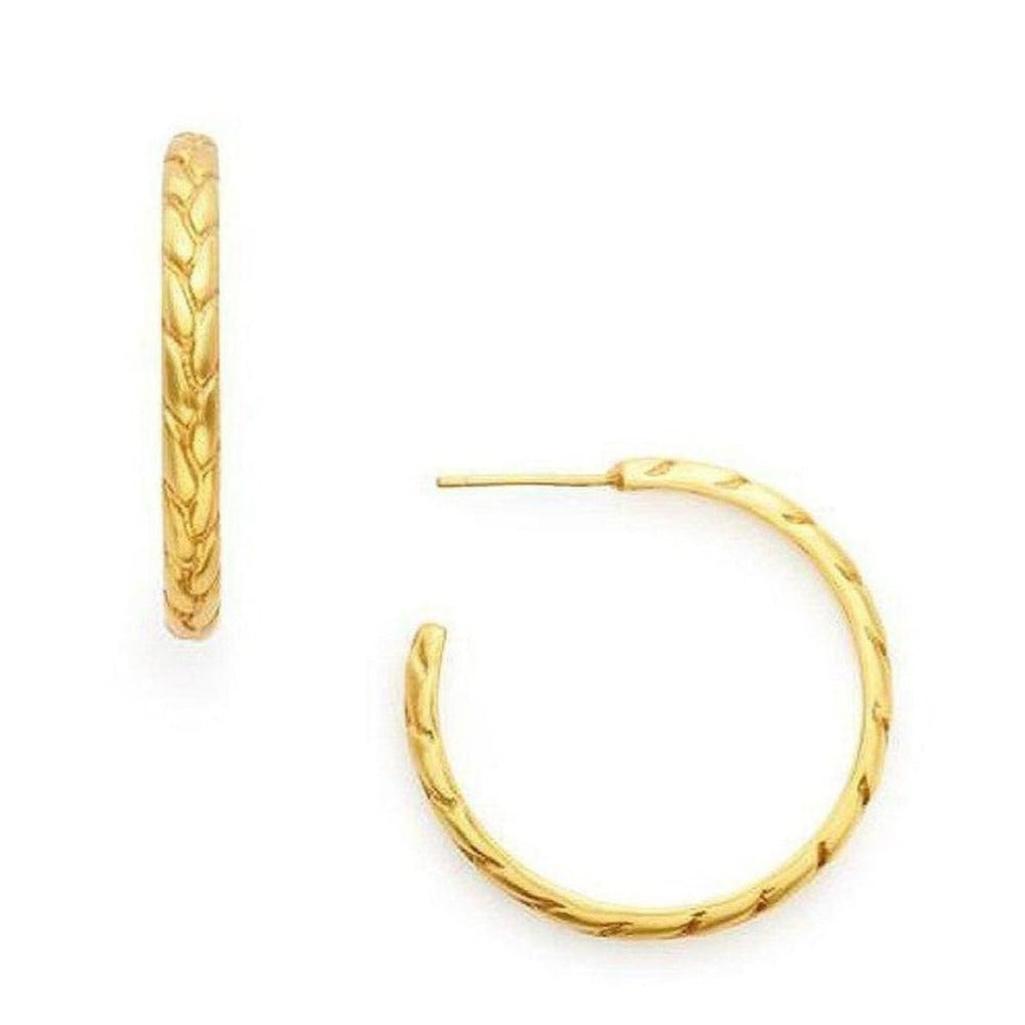 Gold Monterey textured hoop earrings
