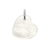 Mother of Pearl heart pendant, elegant white charm with silver bail.

