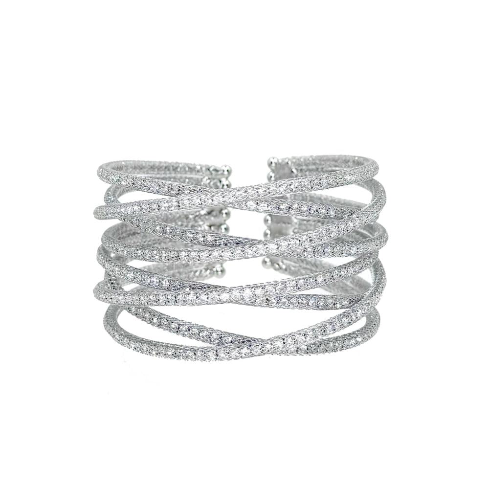 Multi Row Crystal Cuff-Theia Jewelry-Swag Designer Jewelry
