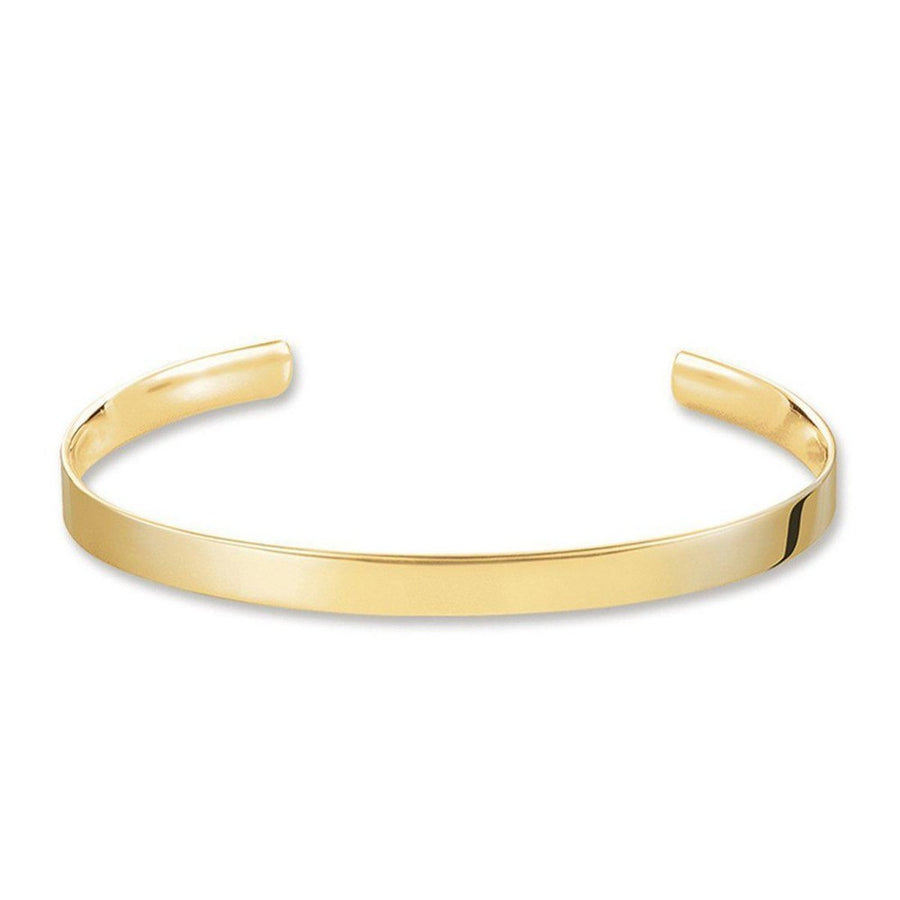 Narrow Engravable Cuff Bracelet Gold-Thomas Sabo-Swag Designer Jewelry