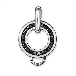 Necklace Charm Carrier Black Disc-Thomas Sabo-Swag Designer Jewelry