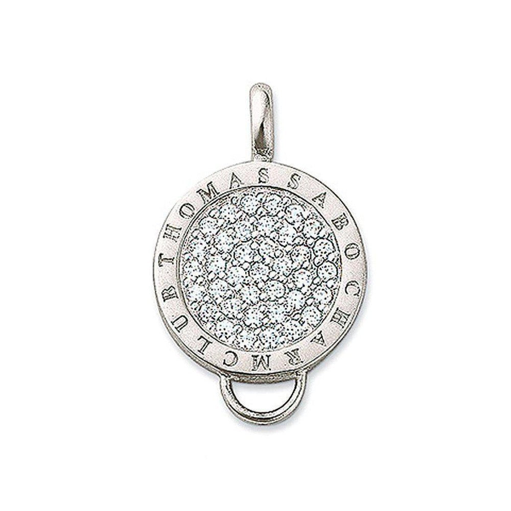 Necklace Charm Carrier Pave Disc-Thomas Sabo-Swag Designer Jewelry