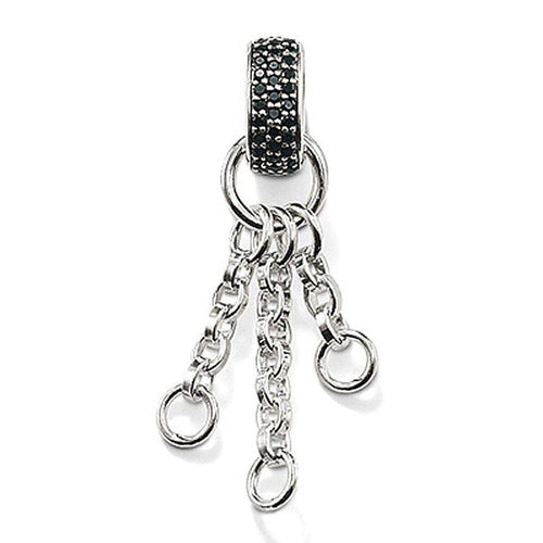 Necklace Charm Carrier With Black Zirconia-Thomas Sabo-Swag Designer Jewelry