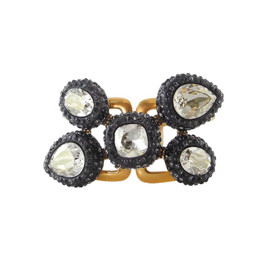 Oscar De La Renta Black Crystal Cuff
