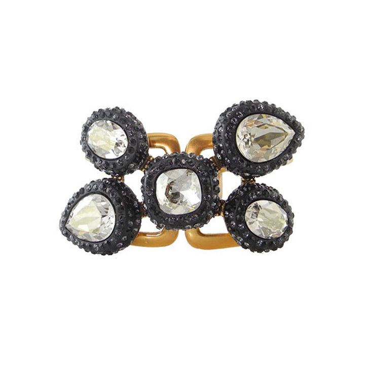 Oscar De La Renta Black Crystal Cuff