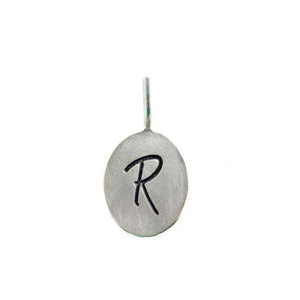 Oval Silver Letters Pendant-Heather Moore-Swag Designer Jewelry