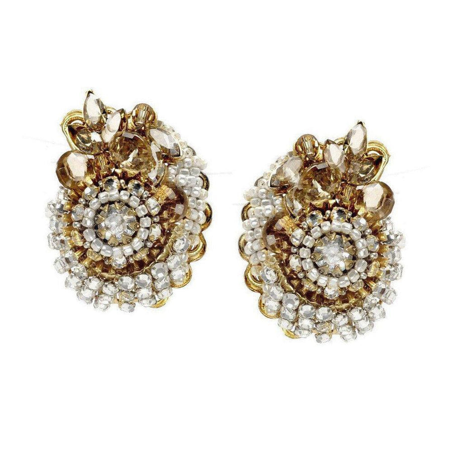 Paisley Button Clip Earrings-Miriam Haskell-Swag Designer Jewelry