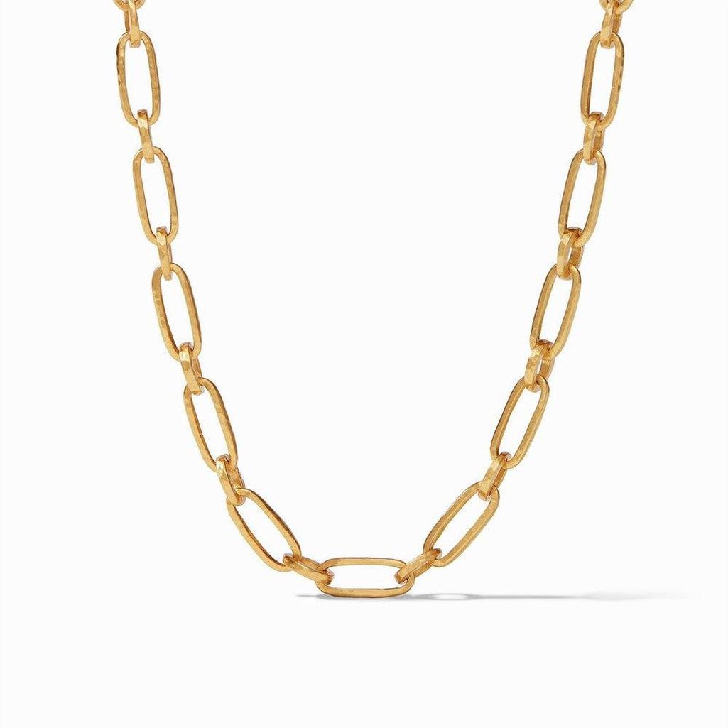 Palladio gold hammered link necklace
