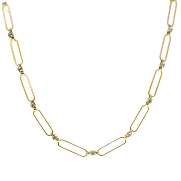 Paperclip Chain and Rhinestone Necklace-La Vie Parisienne-Swag Designer Jewelry