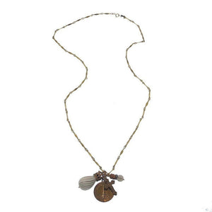 Paris Medal, Cross, and Glass Charm Necklace-Andrea Barnett-Swag Designer Jewelry
