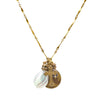 Paris Medal, Cross, and Glass Charm Necklace-Andrea Barnett-Swag Designer Jewelry