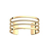 Paralleles Precious 25mm gold cuff bracelet with three rows of sparkling cubic zirconia.
