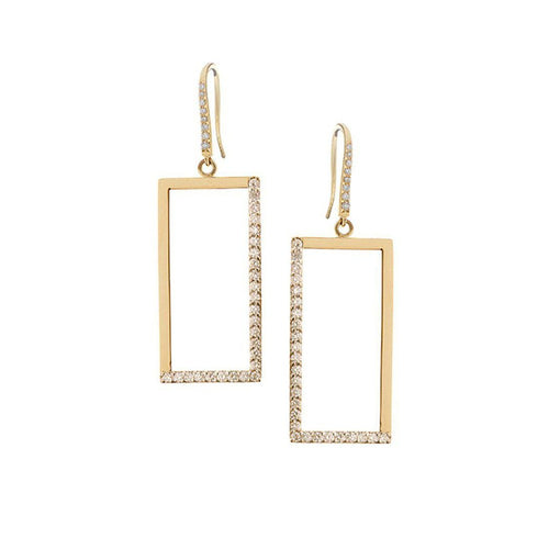 Pave Diamond Open Rectangle Earring-Lana Jewelry-Swag Designer Jewelry