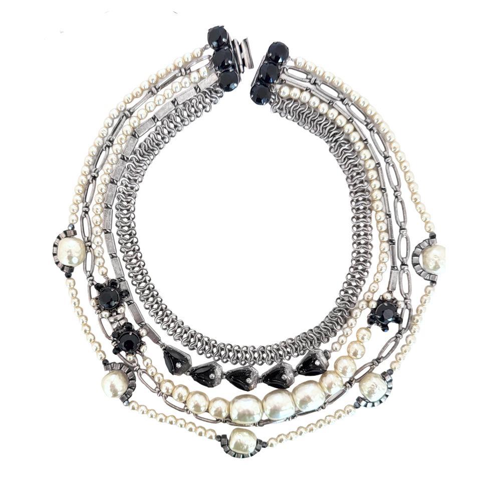 Pearl Multi Strand Necklace-Miriam Haskell-Swag Designer Jewelry