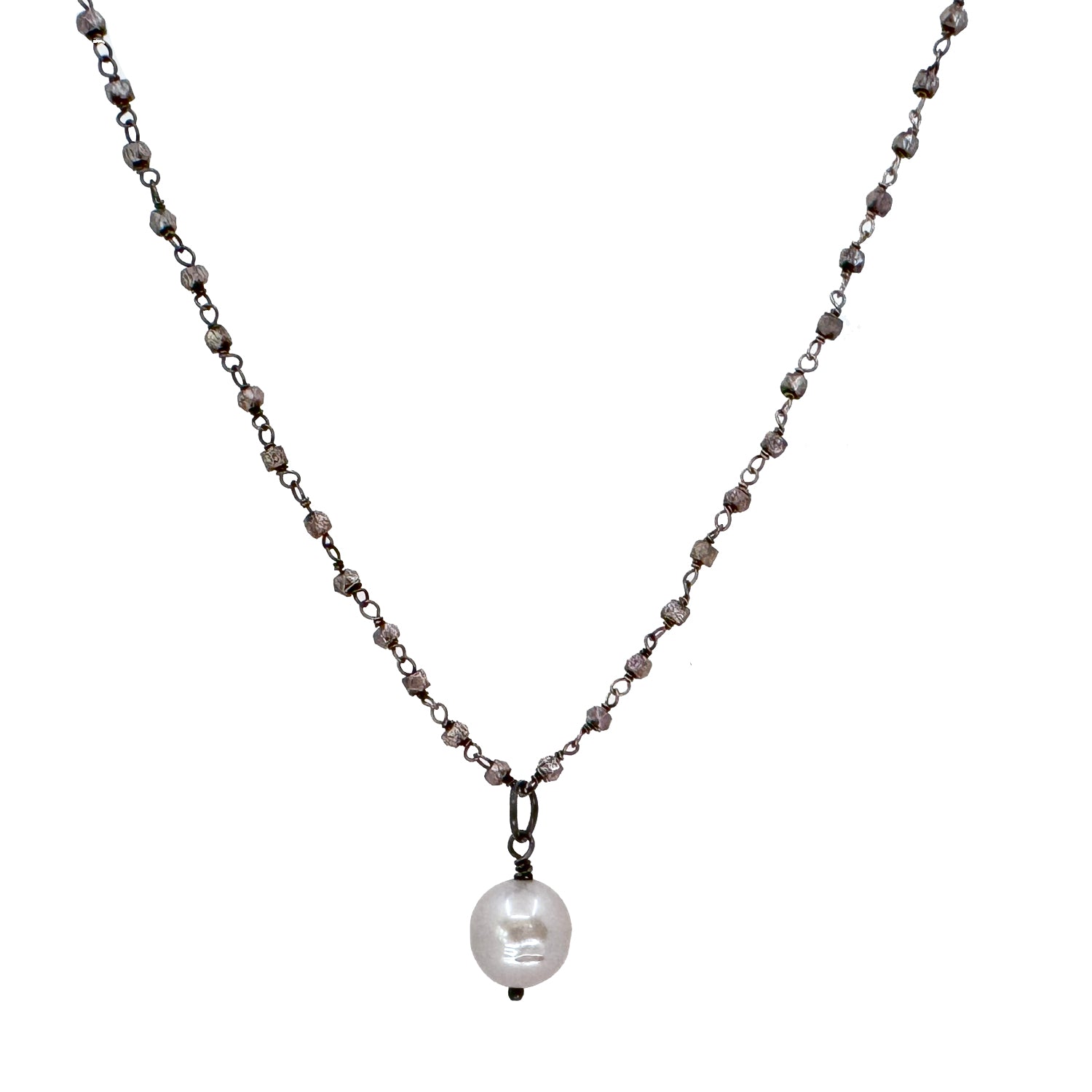 Pearl Pendant on Labradorite Chain-Robindira Unsworth-Swag Designer Jewelry
