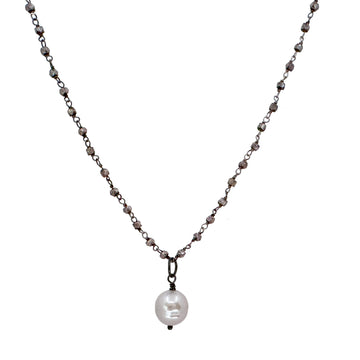 Pearl Pendant on Labradorite Chain-Robindira Unsworth-Swag Designer Jewelry
