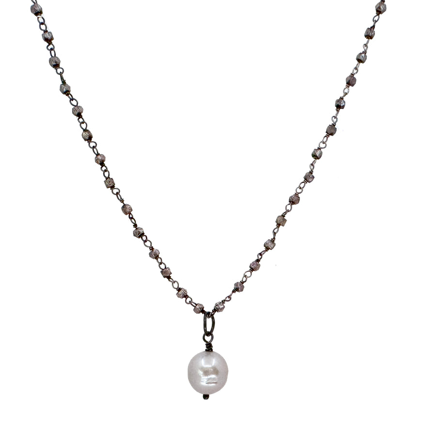 Pearl Pendant on Labradorite Chain-Robindira Unsworth-Swag Designer Jewelry