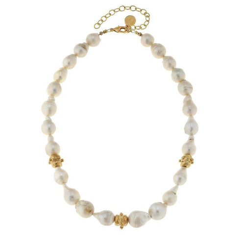Pearl Strand with Gold Accents-Susan Shaw-Swag Designer Jewelry