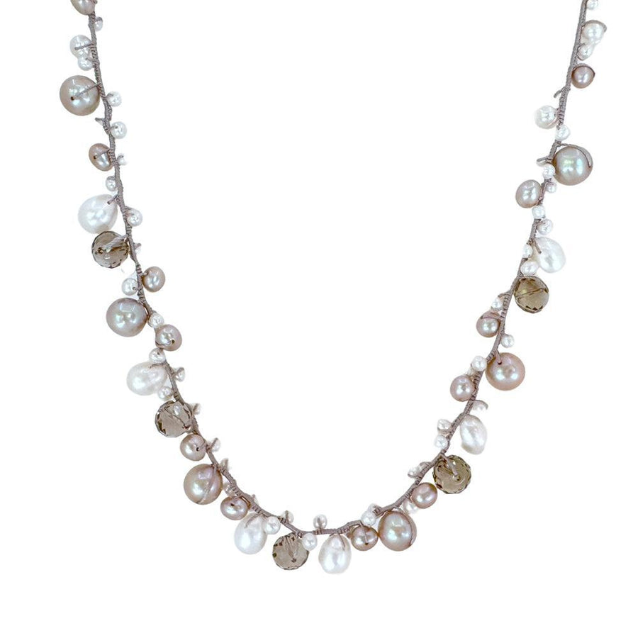 Pearl and Smokey Topaz Necklace-Danielle Welmond-Swag Designer Jewelry