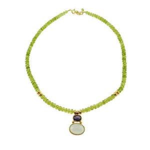 Peridot and Kyanite and Chalcedony Necklace-Vasant-Swag Designer Jewelry