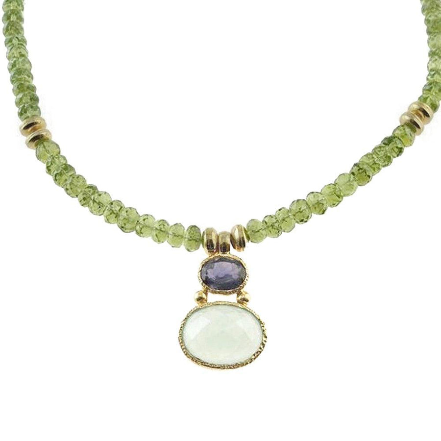 Peridot and Kyanite and Chalcedony Necklace-Vasant-Swag Designer Jewelry
