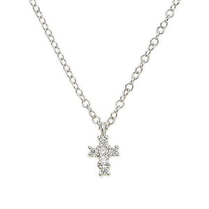 Petite Cross Necklace white Gold-Meira T-Swag Designer Jewelry