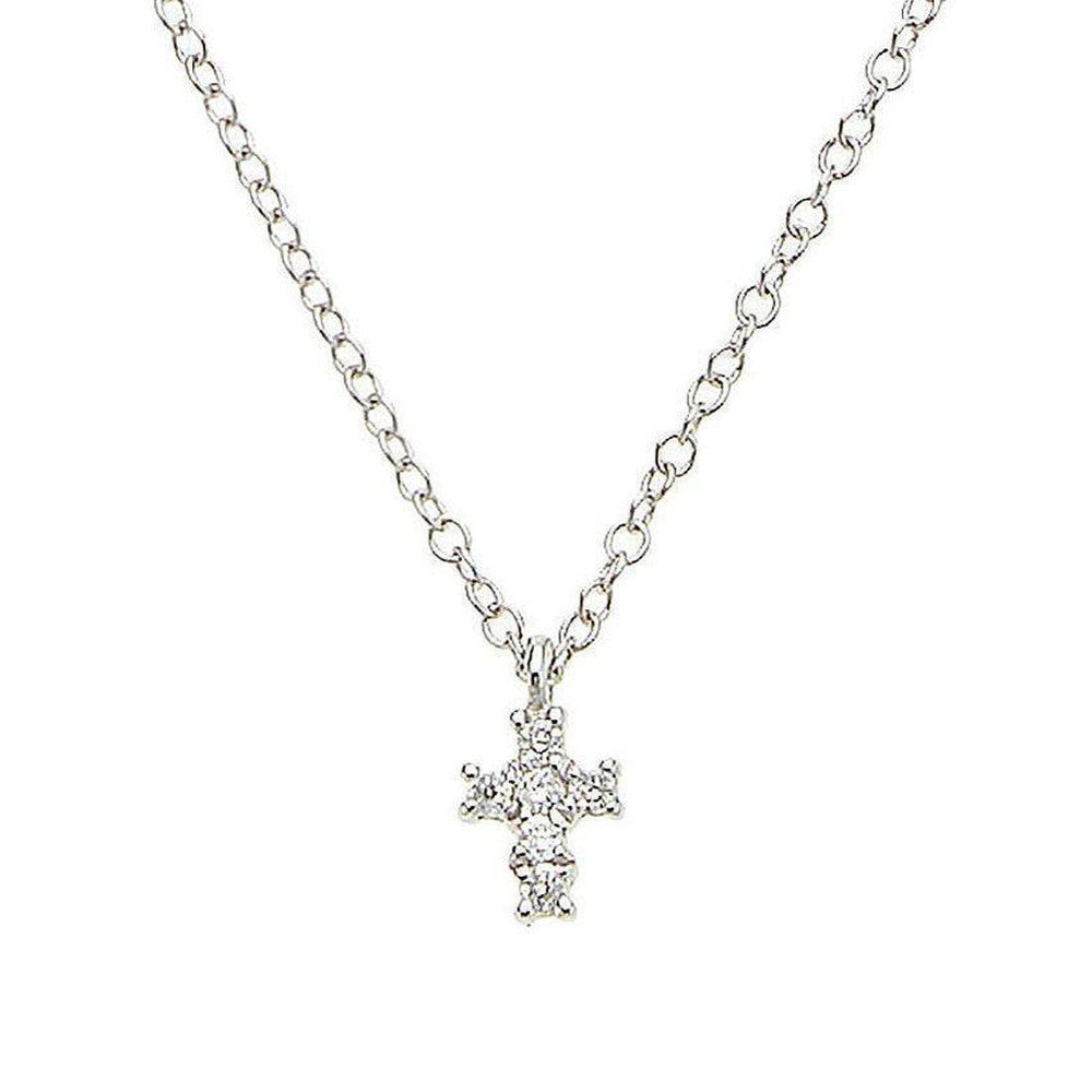 Petite Cross Necklace white Gold-Meira T-Swag Designer Jewelry