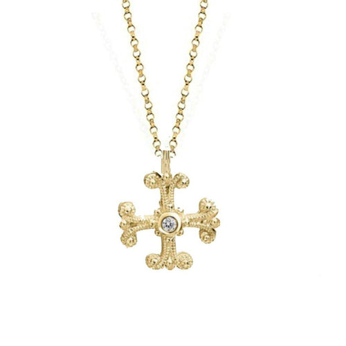 Petite Diamond Cross in Gold-Alex & Co-Swag Designer Jewelry