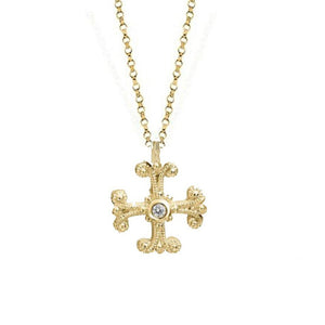 Petite Diamond Cross in Gold-Alex & Co-Swag Designer Jewelry