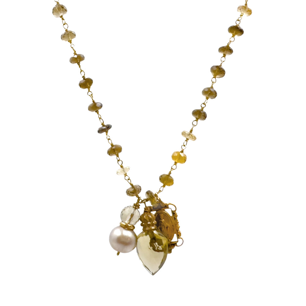 Faceted Quartz with Madonna Necklace