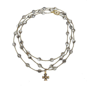 Platinum Vintage Czech Necklace-Bittersweet Designs-Swag Designer Jewelry