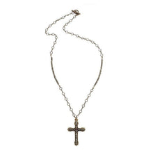 Pyrite and Crystals with Cross-French Kande-Swag Designer Jewelry