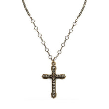 Pyrite and Crystals with Cross-French Kande-Swag Designer Jewelry