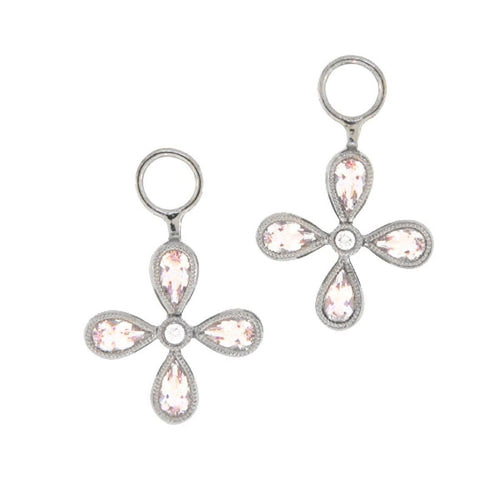 Quatrafoil Huggie Charms Pink Topaz-Jude Frances-Swag Designer Jewelry