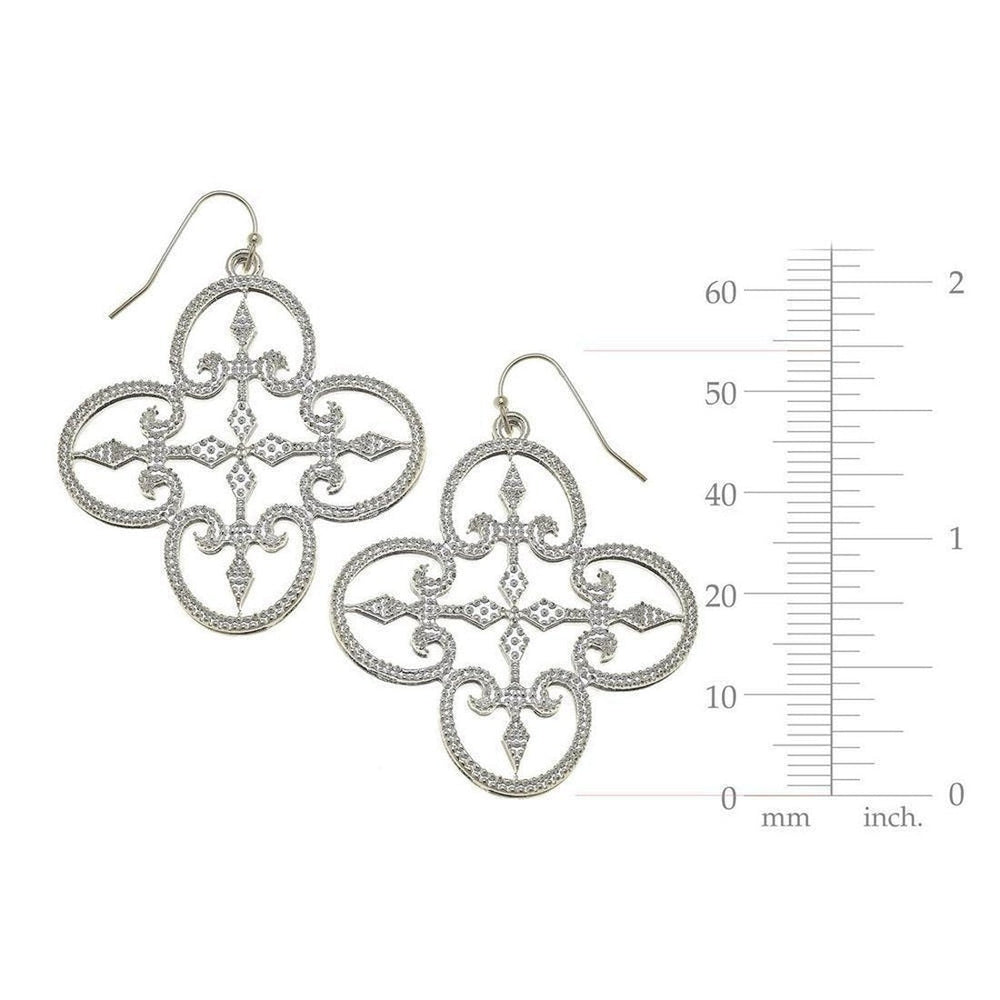 Quatrefoil Earrings in Silver-Susan Shaw-Swag Designer Jewelry