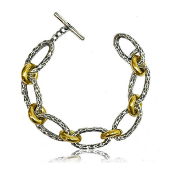 Ravelle Two Tone Link Bracelet-Tat2 Designs-Swag Designer Jewelry