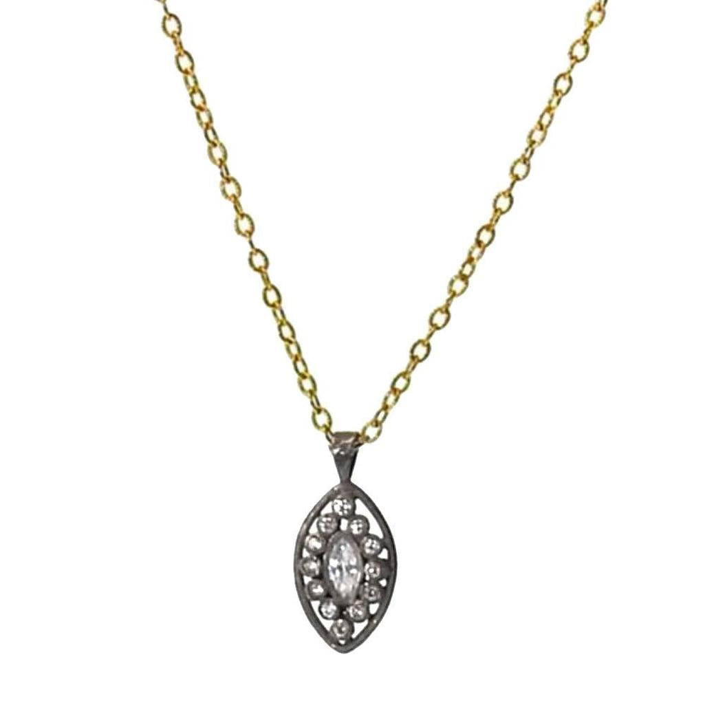 Rhodium Diamond Pendant-Robindira Unsworth-Swag Designer Jewelry