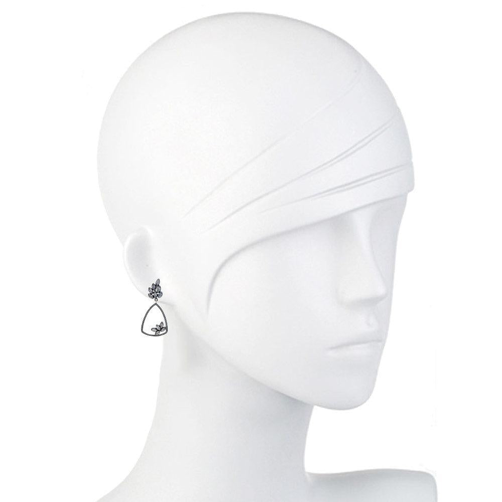 Rhodium and Crystal Dangles-Atelier Mon-Swag Designer Jewelry