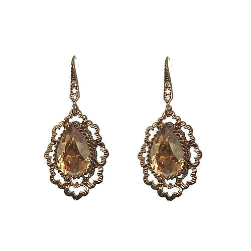 Rock Crystal Drop Earrings-Swag Designer Jewelry-Swag Designer Jewelry