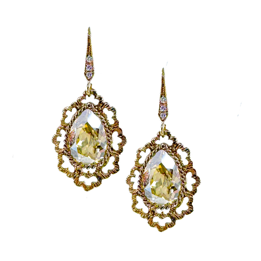Rock Crystal Drop Earrings-Theia Jewelry-Swag Designer Jewelry