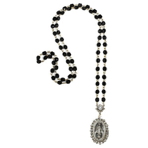 Rosary in Jet-Virgins Saints and Angels-Swag Designer Jewelry