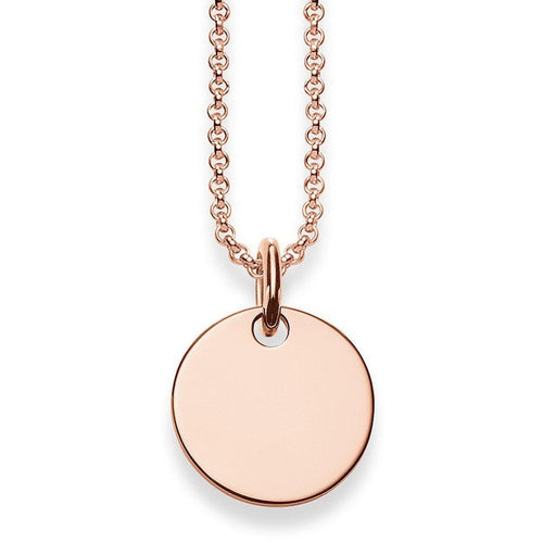 Rose Engravable Disc Necklace-Thomas Sabo-Swag Designer Jewelry