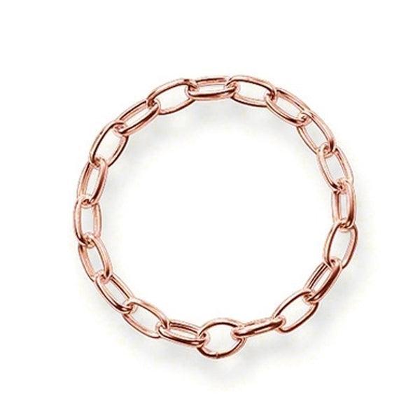 Rose Gold Oval Link Charm Bracelet-Thomas Sabo-Swag Designer Jewelry