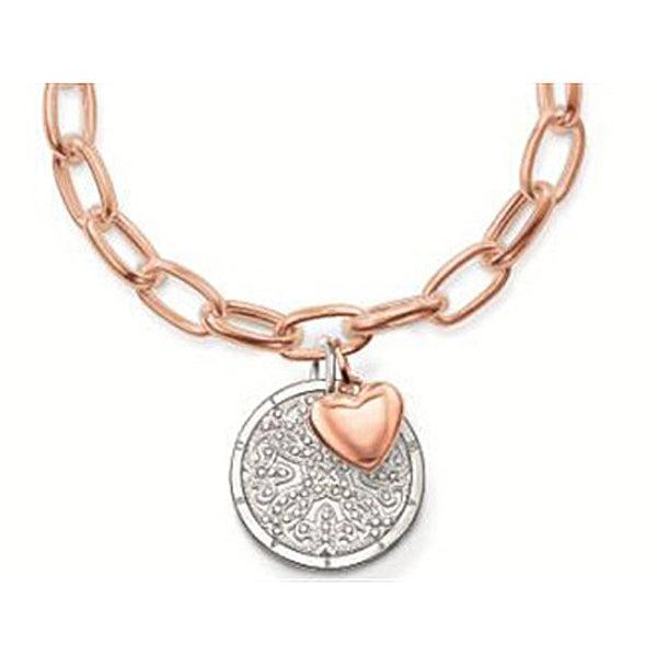 Rose Gold Oval Link Charm Bracelet-Thomas Sabo-Swag Designer Jewelry
