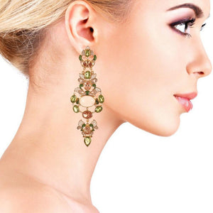 Rose Quartz Chandelier Earrings-Percossi Papi-Swag Designer Jewelry