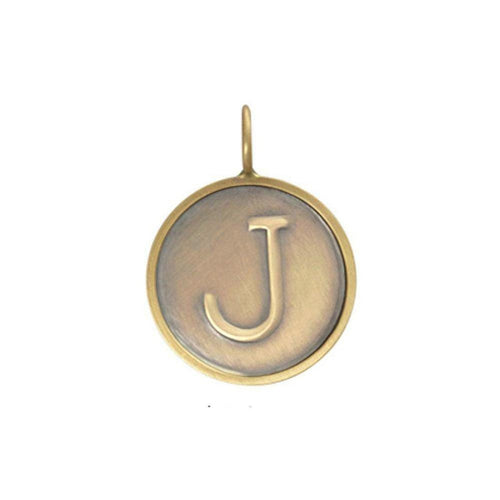 Round 14K Gold Letter Charm-Heather Moore-Swag Designer Jewelry