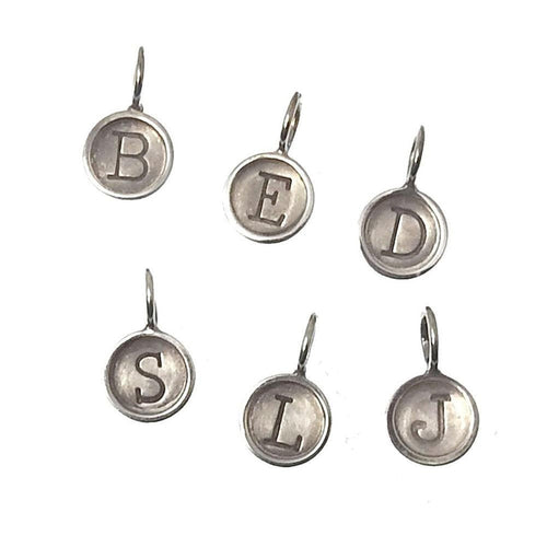 Round Silver Letters Pendant-Heather Moore-Swag Designer Jewelry